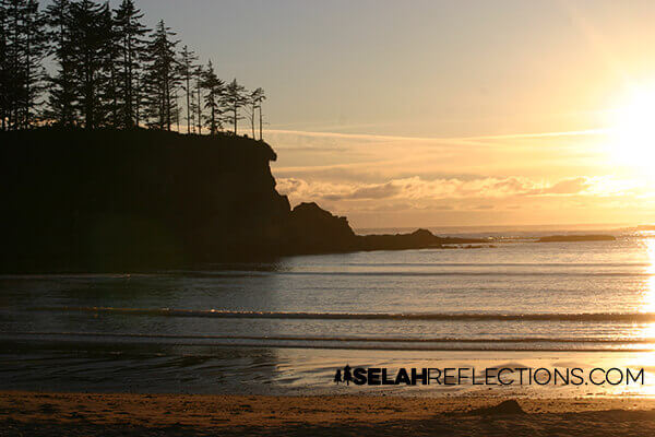 You owe it to yourself to take a break, at sunset, at Sunset Bay Oregon | SelahReflections.com
